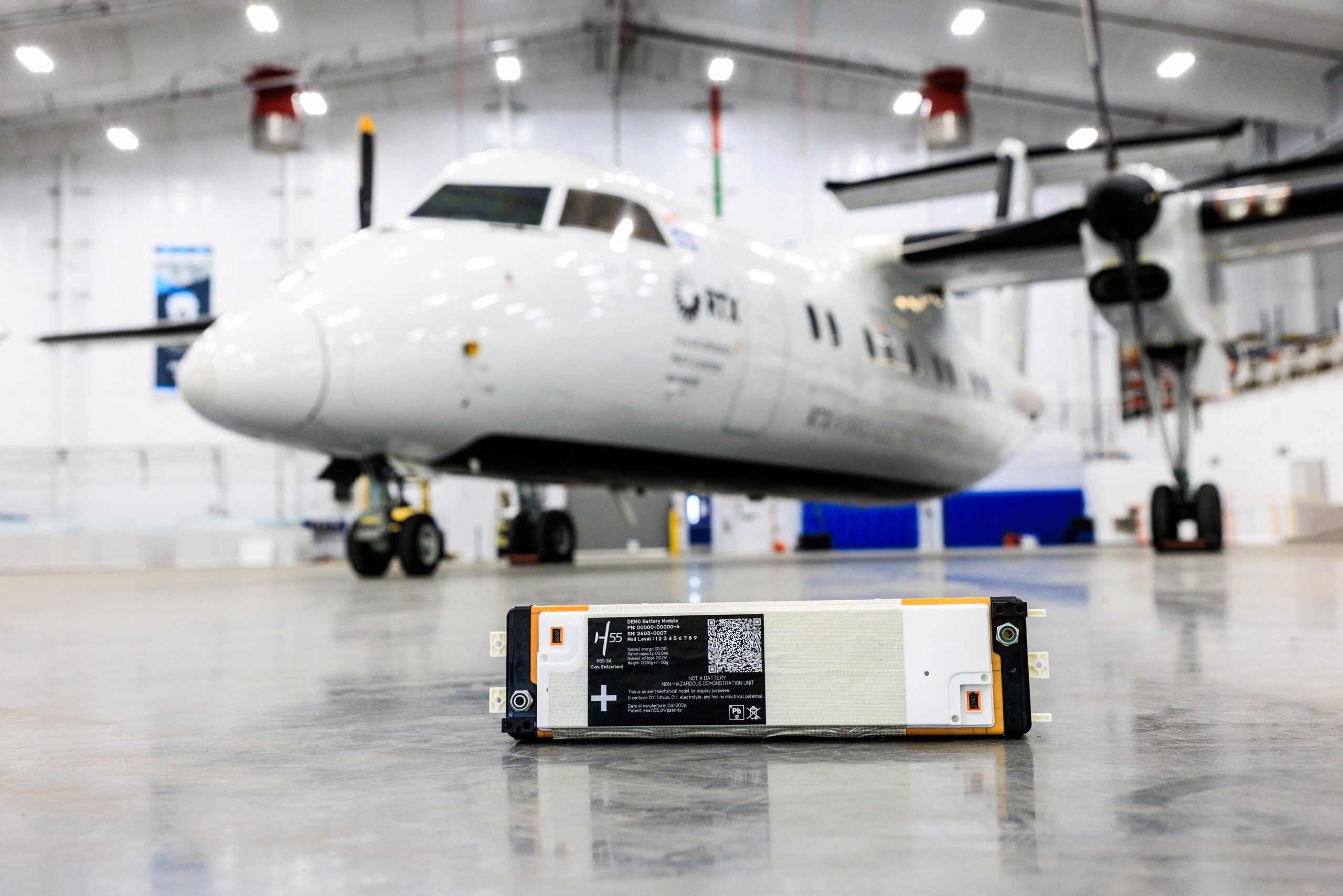H55 Adagio Battery Modules in Pratt & Whitney Canada Hangar ©RTX
